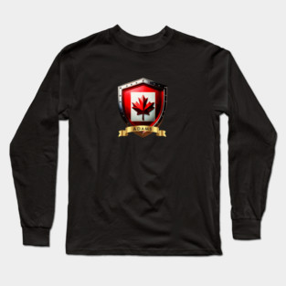 Adams Family Canada Shield, Maple Leaf Pride Crest Long Sleeve T-Shirt