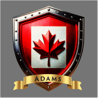 Adams Family Canada Shield, Maple Leaf Pride Crest Posters and Art