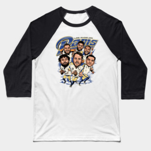 Los Angeles Rams Football Team Caricature Baseball T-Shirt