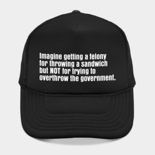 Political Satire Quote About Felony Sandwich Joke And Government Hypocrisy Hat