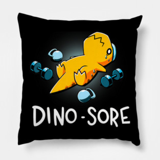 Dino Sore Funny Dinosaur Workout Gym Fitness Lifting Pillow
