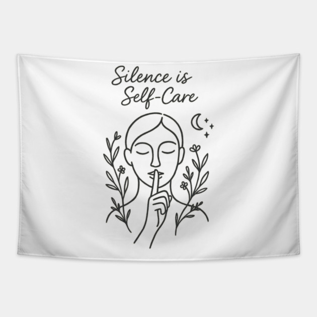 Silence Is Self-Care Tapestry by Fauzi's Store