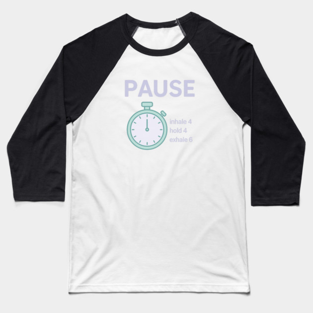 Pause (Panic? Pause) Baseball T-Shirt by Fauzi's Store