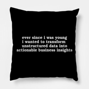 Ever Since I Was Young I Wanted To Transform Unstructured Data Into Actionable Business Insights Pillow