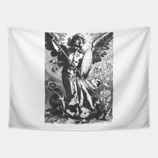 Saint Michael the Archangel Catholic Angel Warrior Tapestry