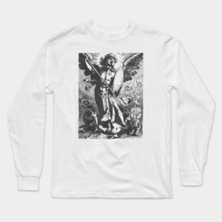 Saint Michael the Archangel Catholic Angel Warrior Long Sleeve T-Shirt