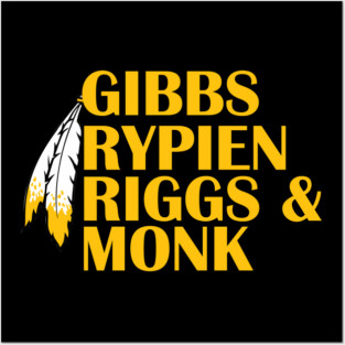 Washington Redskins Gibbs Rtpien Riggs & Monk Posters and Art