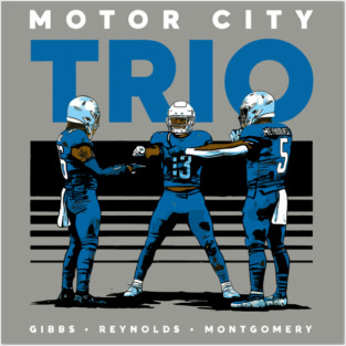 Lions Gibbs Reynolds Montgomery Motor City Trio Posters and Art