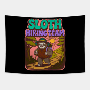 Sloth Hiking Team Tapestry