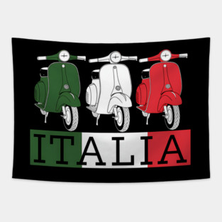 Italy Italian Flag Scooter Vespa Moped Rider Tapestry