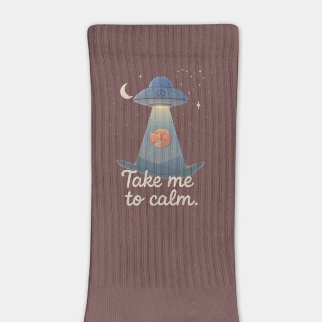 Take Me to Calm UFO Cat Cosmic Aesthetic Quote by Anne Lee