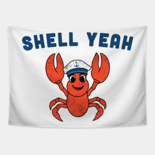 Shell Yeah Cute Lobster Tapestry
