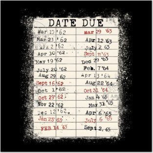 Return To Library Book Lover Library Card Book Due Date Posters and Art