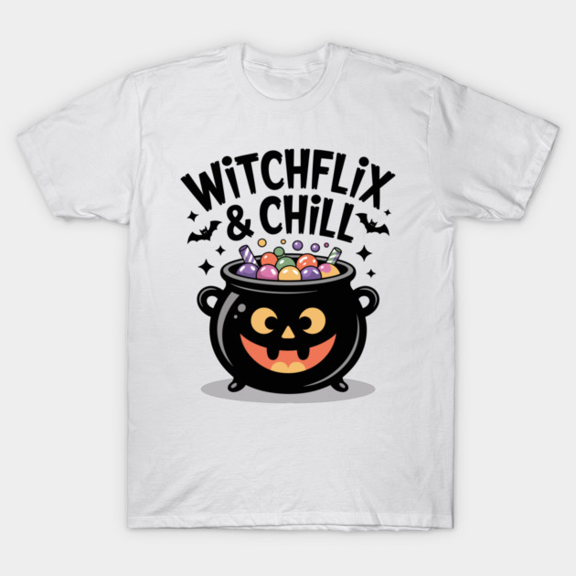 Witchflix and Chill T-Shirt by Frank Ring
