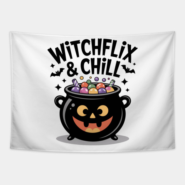 Witchflix and Chill Tapestry by Frank Ring