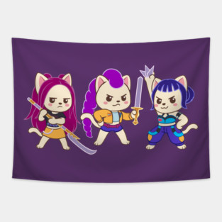 Kitty Pop Demon Hunters Tapestry