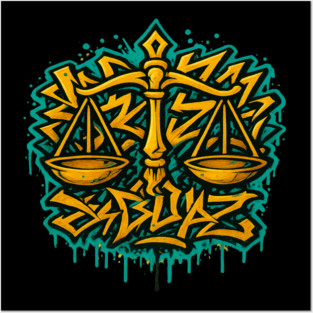 Libra Symbol in Urban Graffiti Style Posters and Art