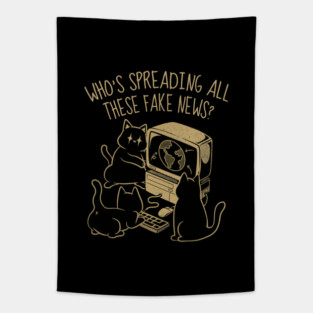 Fake News Cat by Tobe Fonseca Tapestry