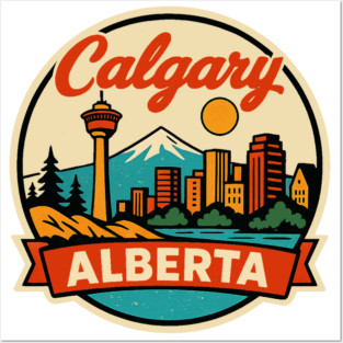 Calgary Alberta Vintage Style Decal Posters and Art