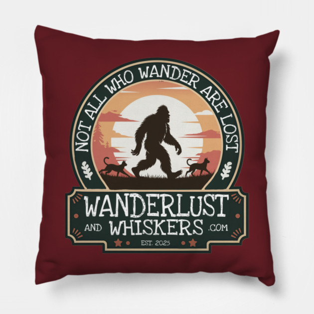 Wanderlust and Whiskers Pillow by Pete the Cat Guy