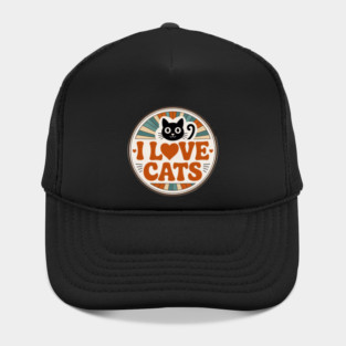 Retro I Love Cats Hat
