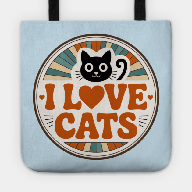 Retro I Love Cats Tote by Pete the Cat Guy