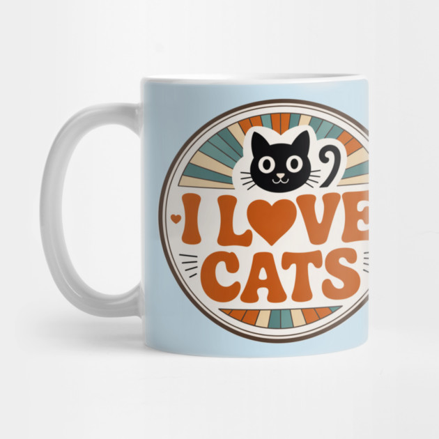 Retro I Love Cats by Pete the Cat Guy