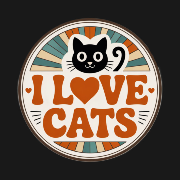 Retro I Love Cats by Pete the Cat Guy