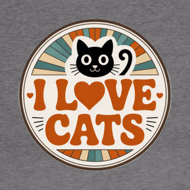 Retro I Love Cats by Pete the Cat Guy