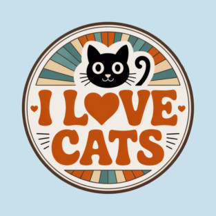 Retro I Love Cats T-Shirt