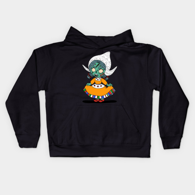 Cute Dutch Zombie Girl Kids Hoodie by H. R. Sinclair