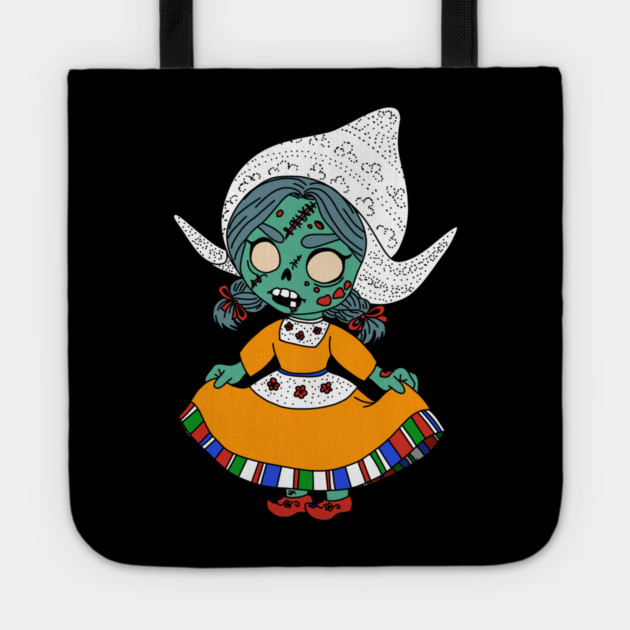 Cute Dutch Zombie Girl Tote by H. R. Sinclair