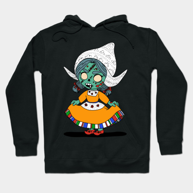 Cute Dutch Zombie Girl Hoodie by H. R. Sinclair