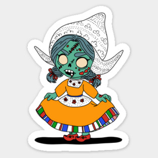 Cute Dutch Zombie Girl Sticker