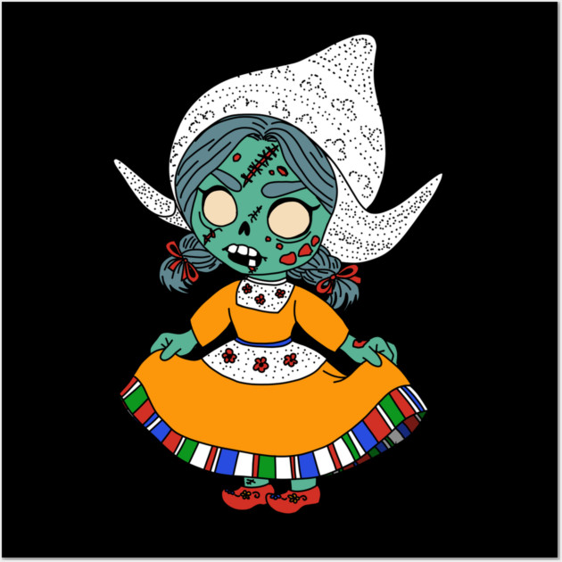 Cute Dutch Zombie Girl Wall Art by H. R. Sinclair