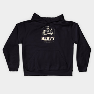 HEAVY EQUIPMENT mechanic sihouette 2 Kids Hoodie