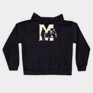 HEAVY EQUIPMENT mechanic sihouette Kids Hoodie