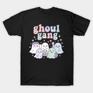 Pastel Halloween Ghoul Gang Retro Ghosts Cute Pumpkin Fall T-Shirt