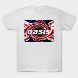 Oasis Inspired Union Jack Swirl – 90s Britpop Flag Art T-Shirt