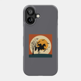 Headless Horseman Halloween Night – Spooky Vintage Silhouette Art Phone Case