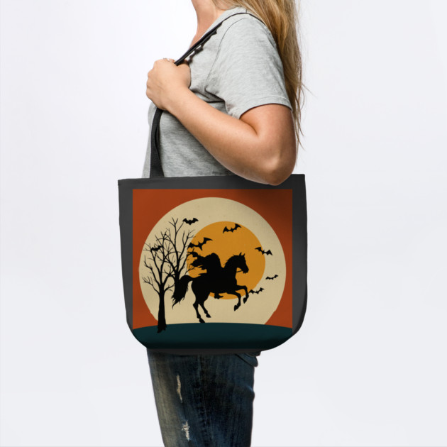 Headless Horseman Halloween Night – Spooky Vintage Silhouette Art by DonWillisJrArt