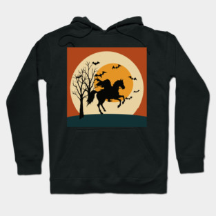 Headless Horseman Halloween Night – Spooky Vintage Silhouette Art Hoodie
