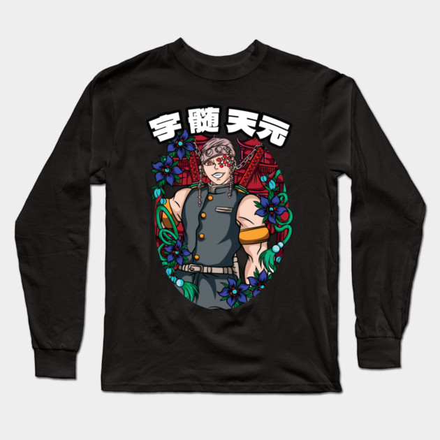 Demon Slayer Tengen Uzui Sound Hashira Long Sleeve T-Shirt by Otaku Vibes