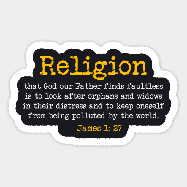 Religion That God Finds Faultless Sticker by Charles's Store 8