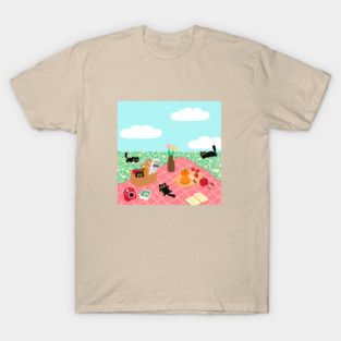 Black Cat Picnic T-Shirt