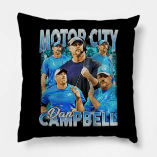 Vintage Dan Campbell - Motor City Detroit Lions Pillow