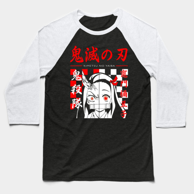 Kimetsu no Yaiba - Nezuko Half Half Baseball T-Shirt by Otaku Vibes