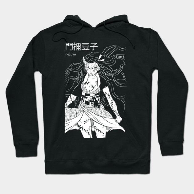 Kimetsu no Yaiba - Nezuko Black and White Hoodie by Otaku Vibes
