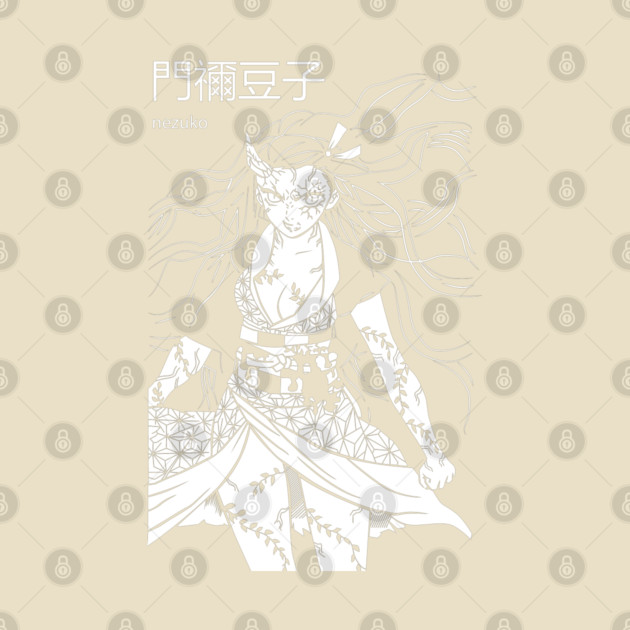 Kimetsu no Yaiba - Nezuko Black and White by Otaku Vibes