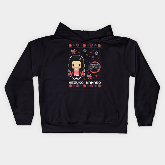Chibi Nezuko Pixel Style - Kimetsu no Yaiba Kids Hoodie by Otaku Vibes